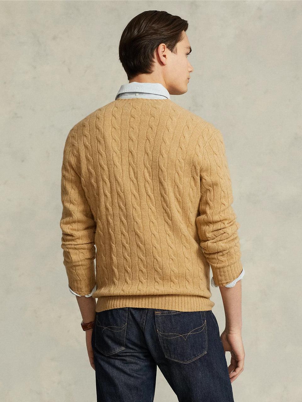 RALPH LAUREN Maglia in Lana e Cashmere a Trecce Cammello ACQUISTA ORA