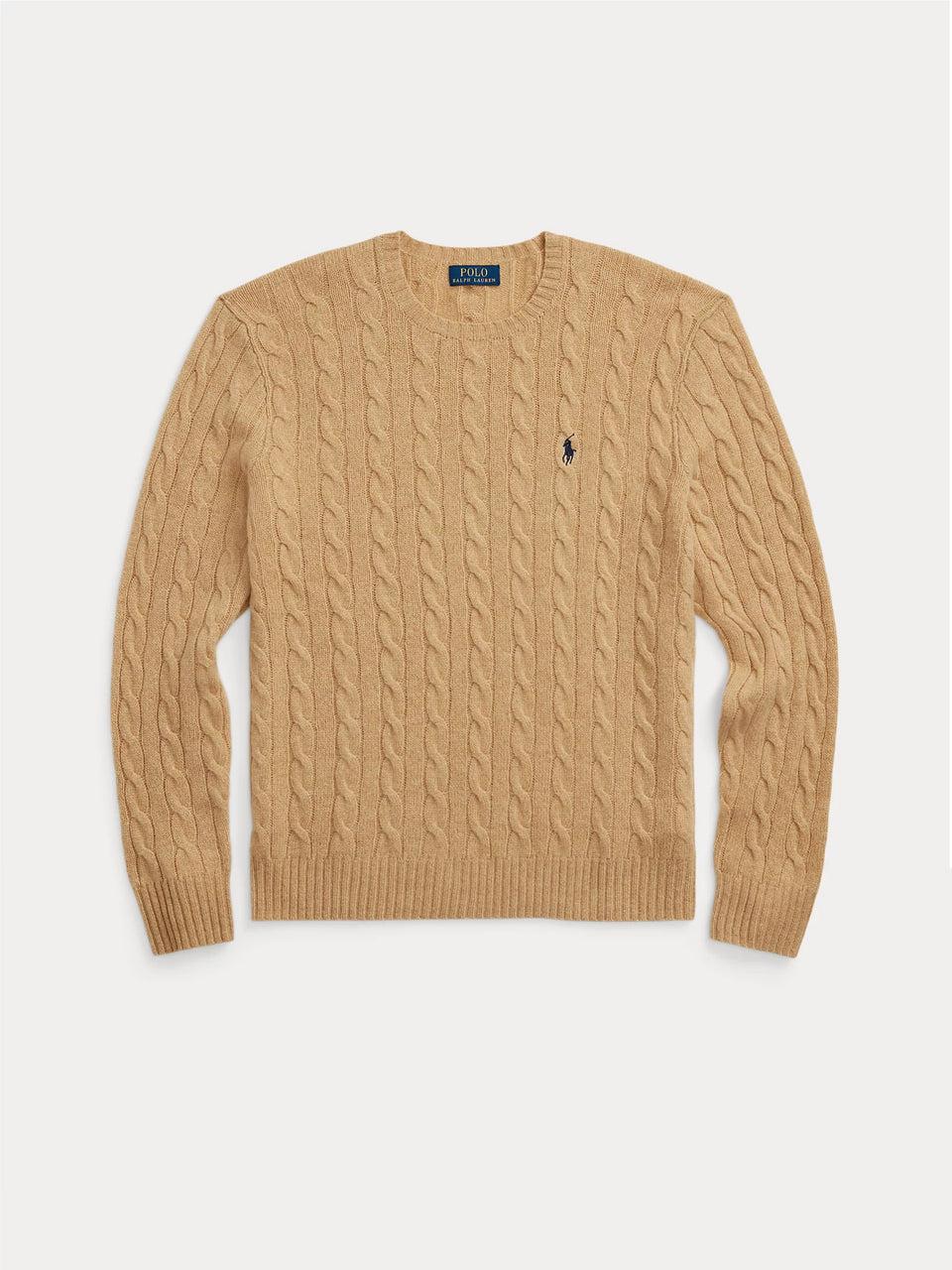 RALPH LAUREN Maglia in Lana e Cashmere a Trecce Cammello ACQUISTA ORA