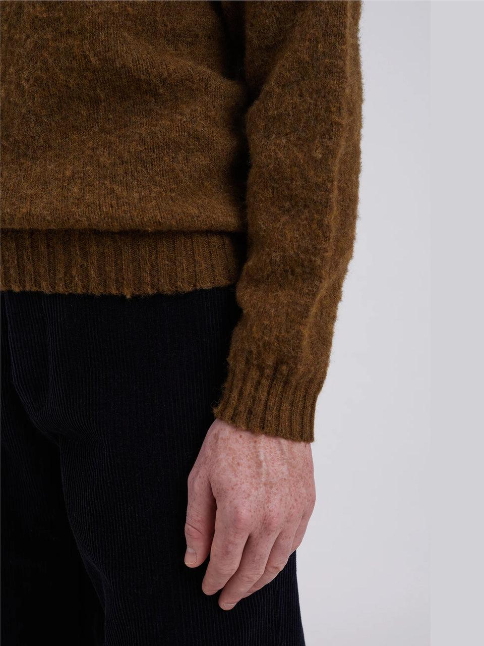 NORSE PROJECTS Maglia Girocollo in Lana Scozzese Birnir Oliva Saldi