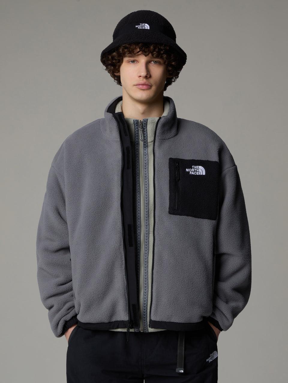 THE NORTH FACE Giacca da Uomo in Pile Reversibile Yumiori Grigio/Nero Nuovo