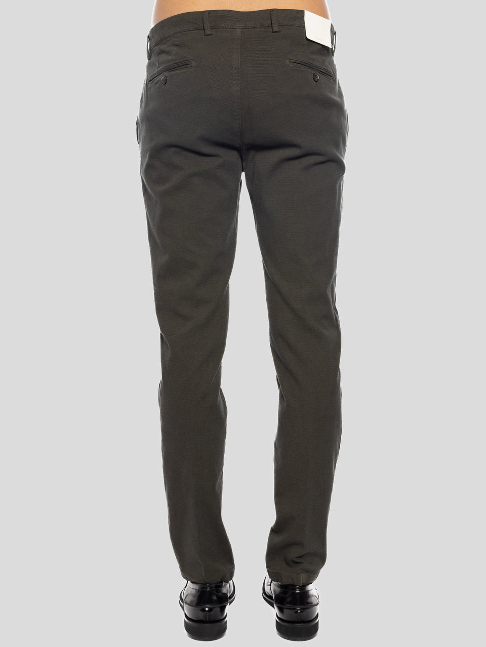 BRIGLIA 1949 Pantaloni Slim in Cotone Armaturato Verde Sottocosto