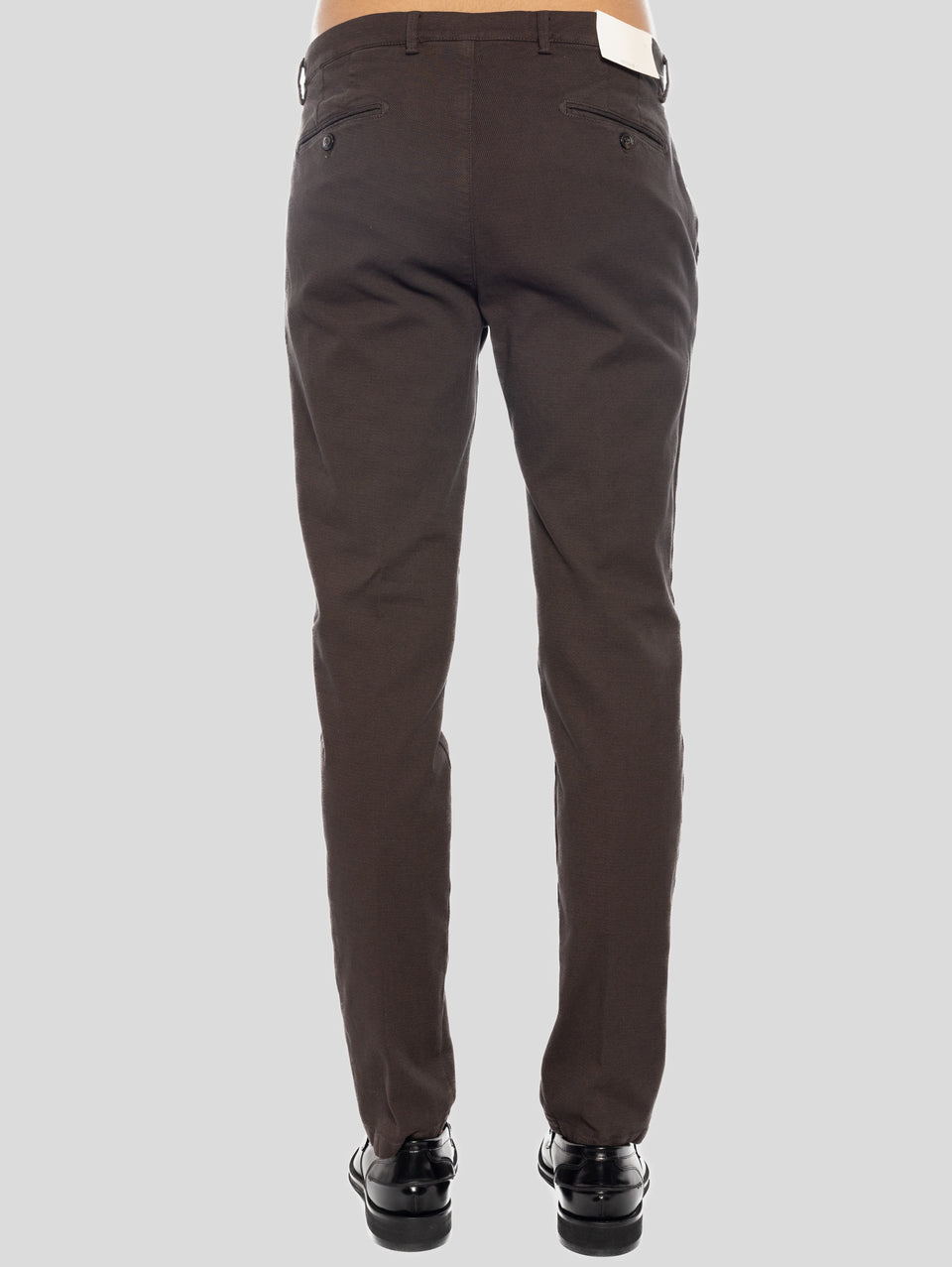BRIGLIA 1949 Pantaloni Slim in Cotone Armaturato Marrone Convenienza