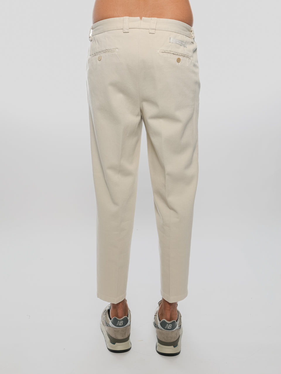 BRIGLIA 1949 Pantaloni in Bull Denim con Pinces Beige Novità