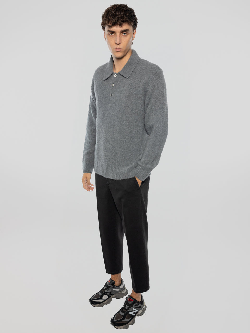 BRIGLIA 1949 Pantaloni in Bull Denim con Pinces Nero Presa