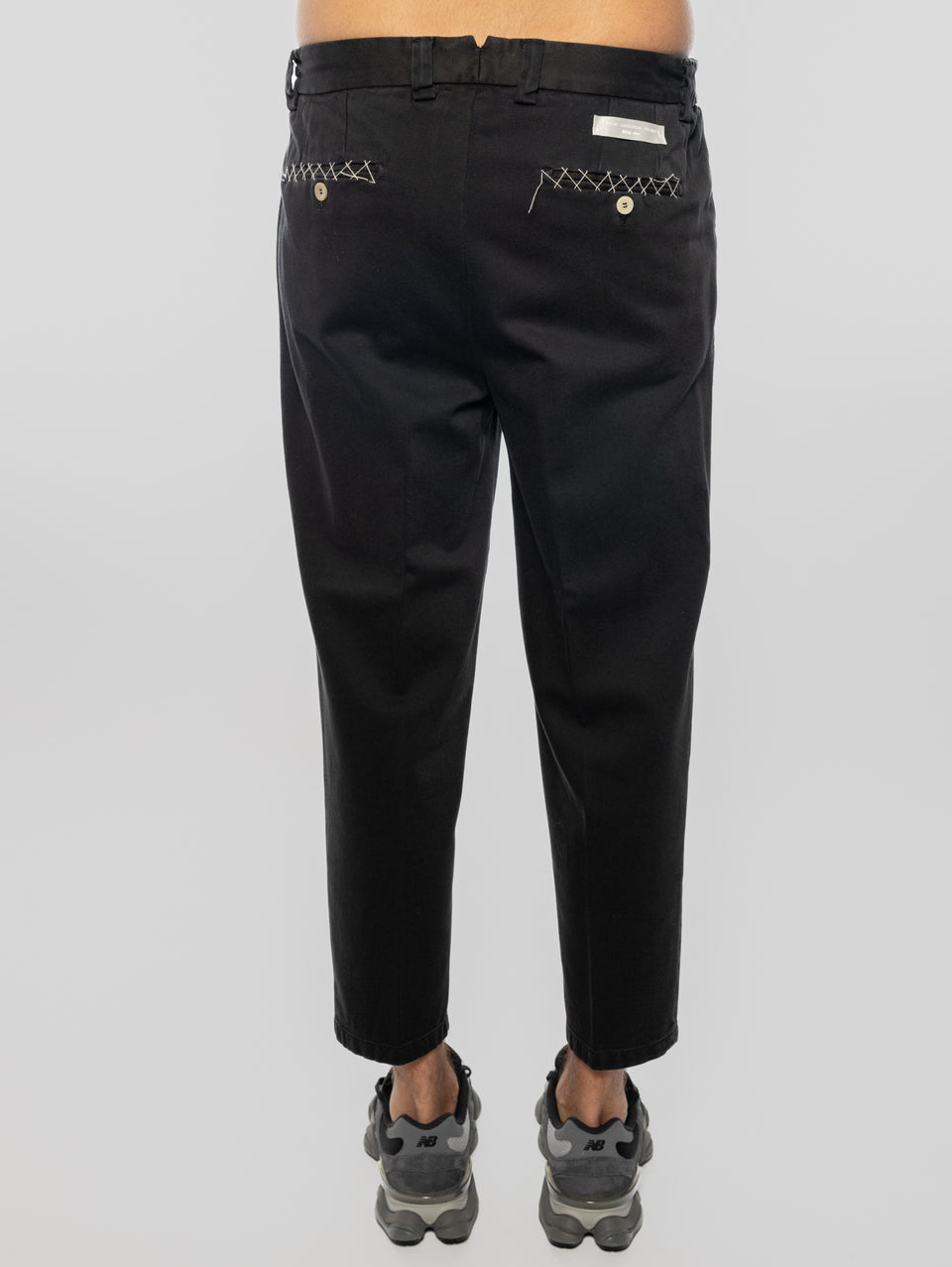 BRIGLIA 1949 Pantaloni in Bull Denim con Pinces Nero Presa