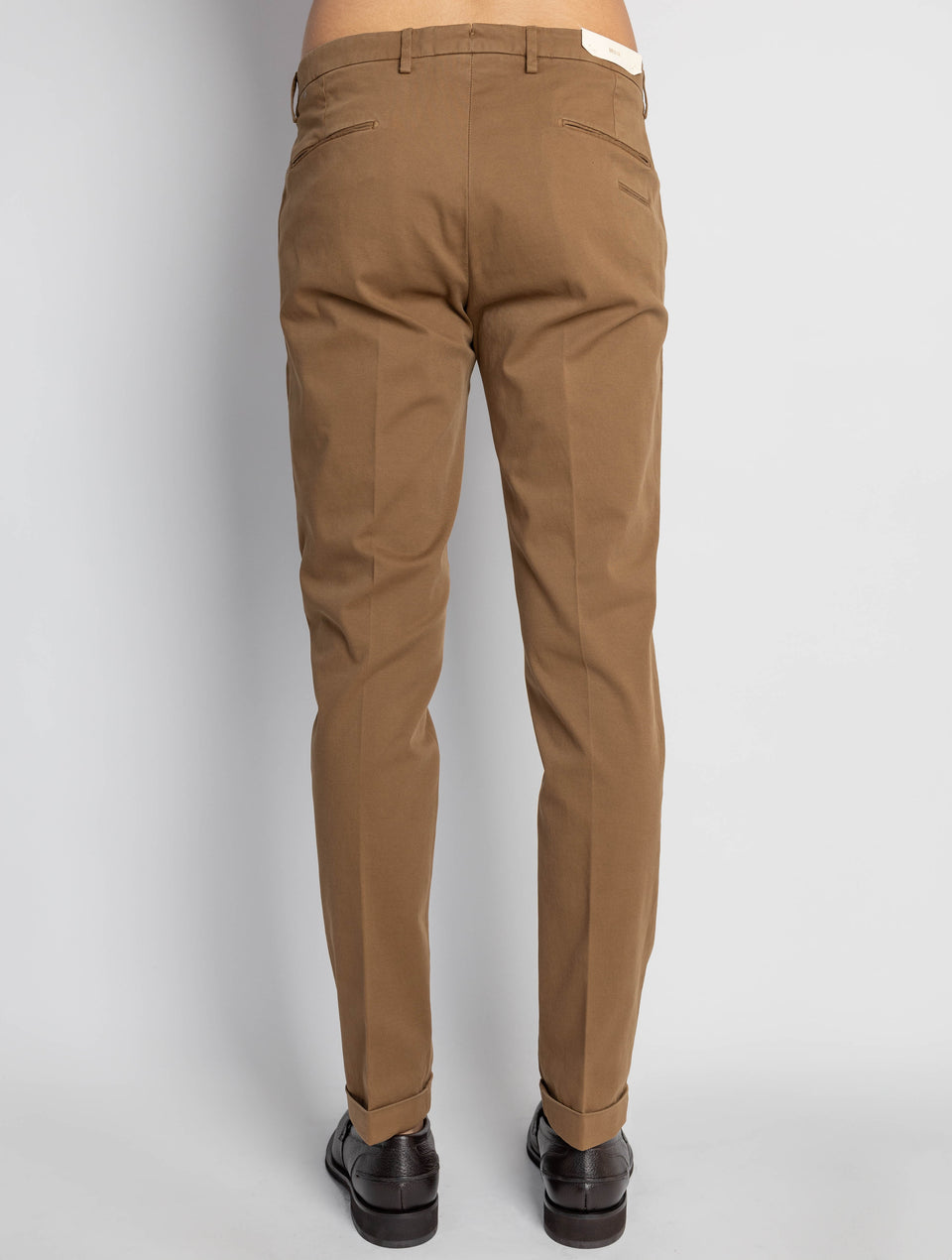 BRIGLIA 1949 Pantaloni Slim Fit in Armatura di Cotone Tabacco Offerte