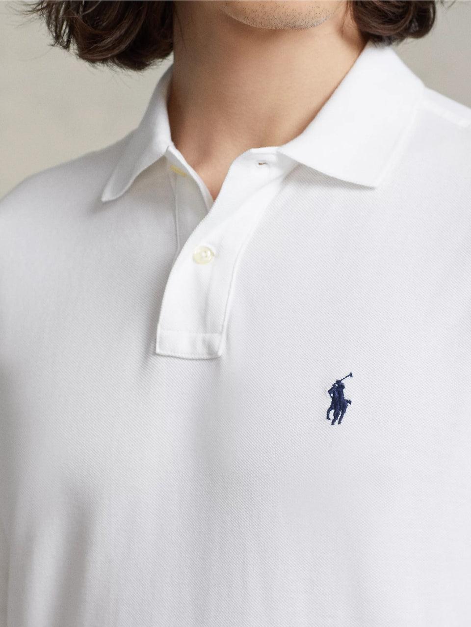 RALPH LAUREN Polo Slim Fit Manica Lunga Bianco Vendite Flash