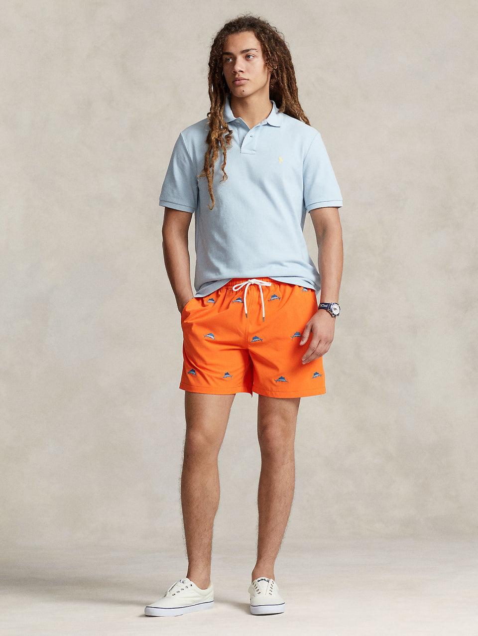 RALPH LAUREN Polo in Mesh Slim Fit Blu Cielo In Saldo