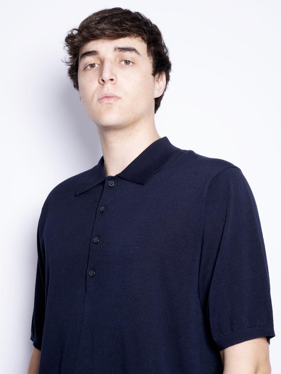 CLOSED Polo in Cotone Extrafine Blu Notte Italy