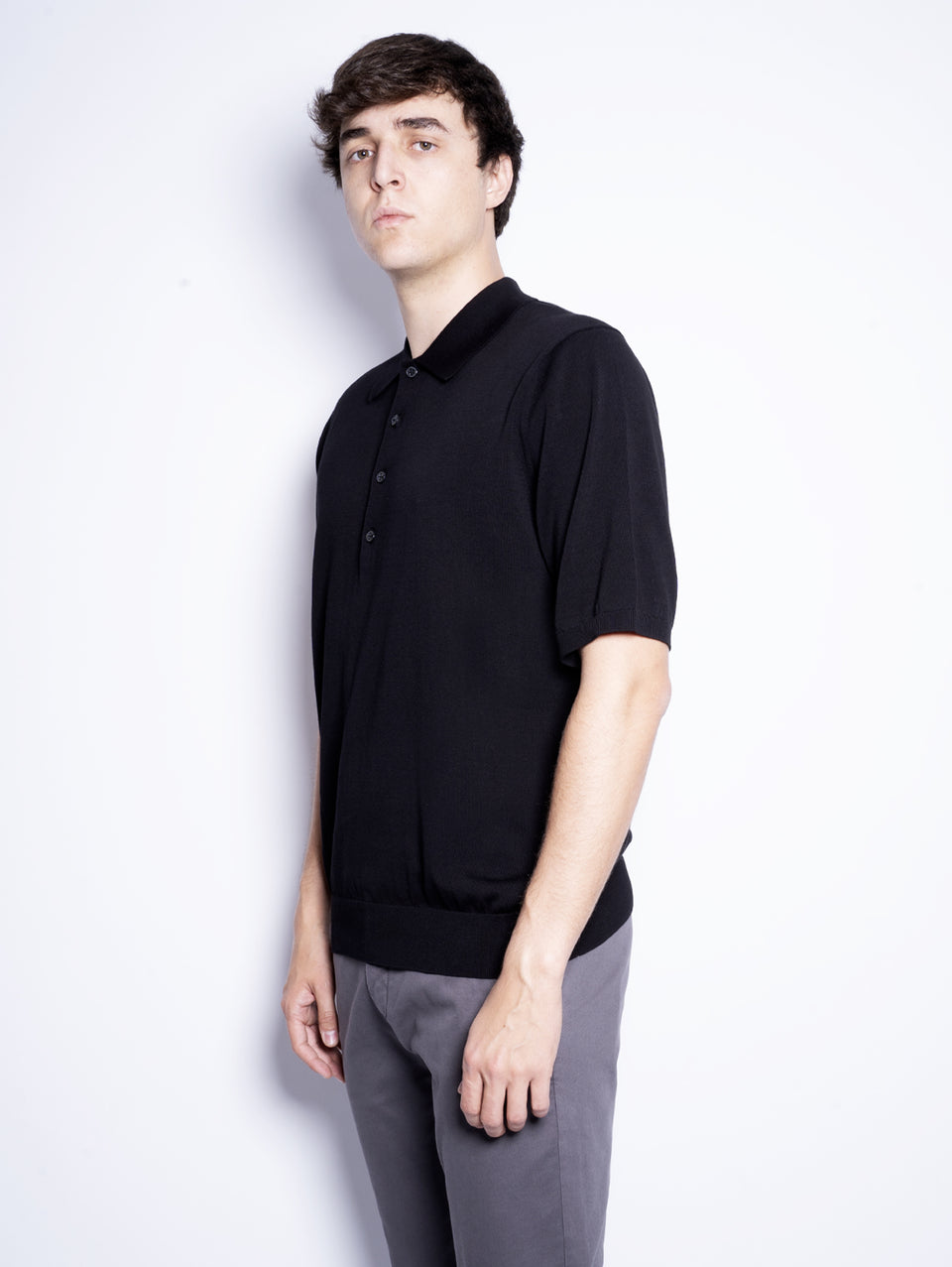 CLOSED Polo in Cotone Extrafine Nero Italia