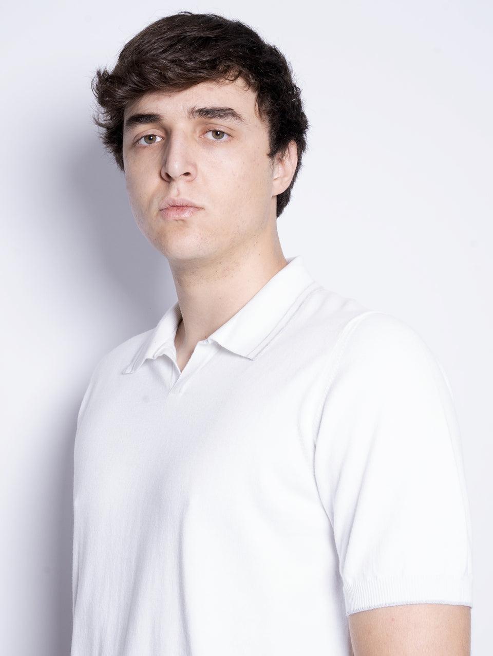 ALPHA STUDIO Polo in Cotone Tinto in Capo Bianco Nuovo