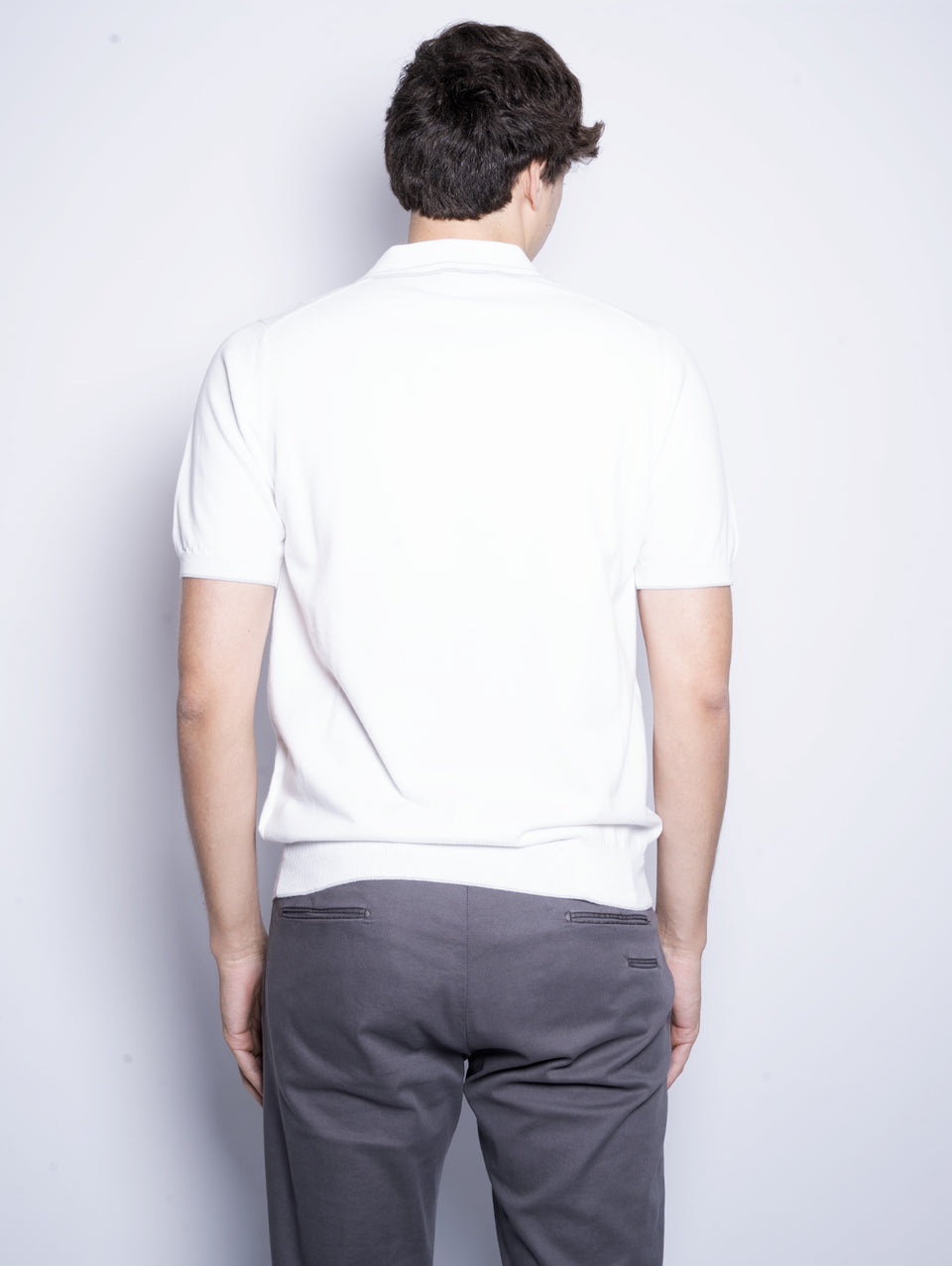 ALPHA STUDIO Polo in Cotone Tinto in Capo Bianco Nuovo