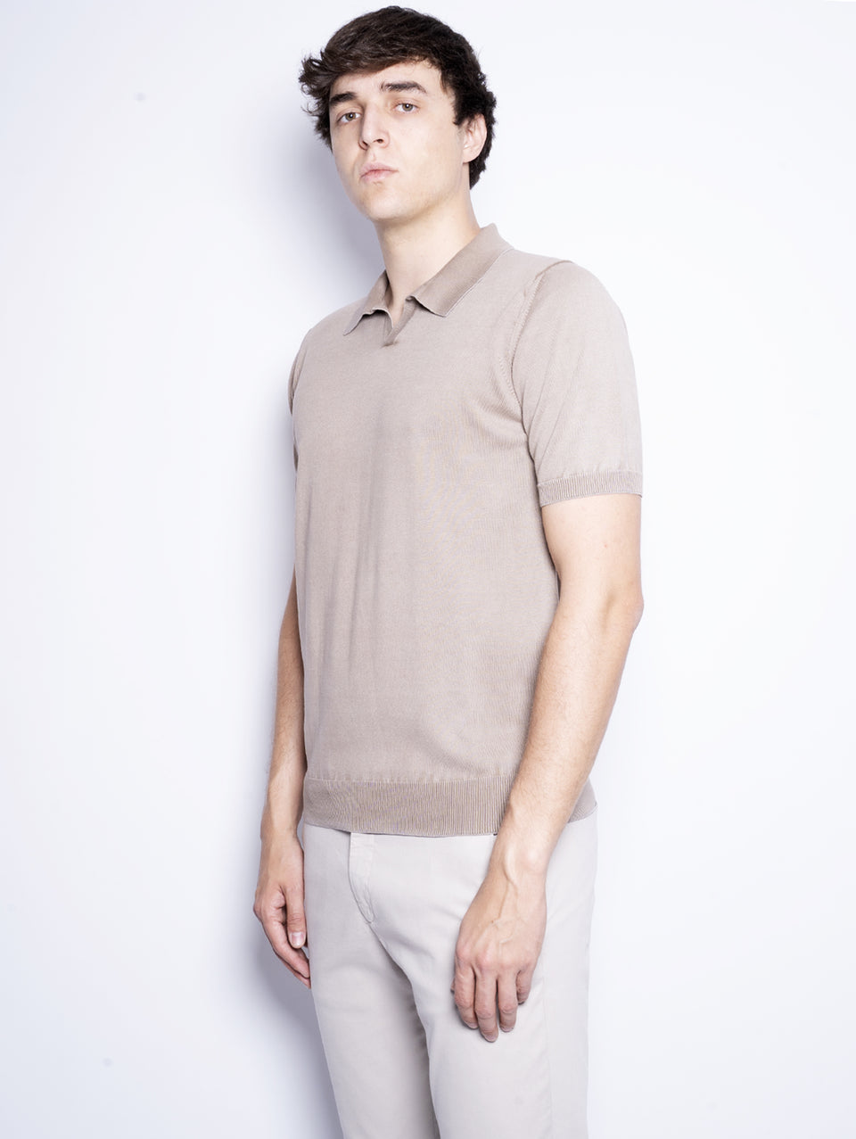 ALPHA STUDIO Polo in Cotone Tinto in Capo Argilla Vendita