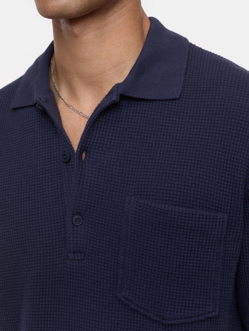 CLOSED Polo in Tessuto Waffle Blu Pezzi Unici