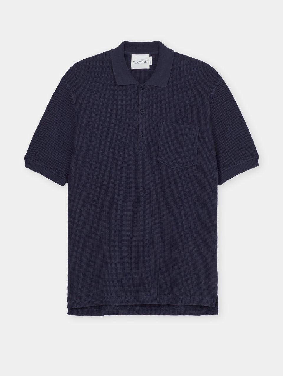 CLOSED Polo in Tessuto Waffle Blu Pezzi Unici