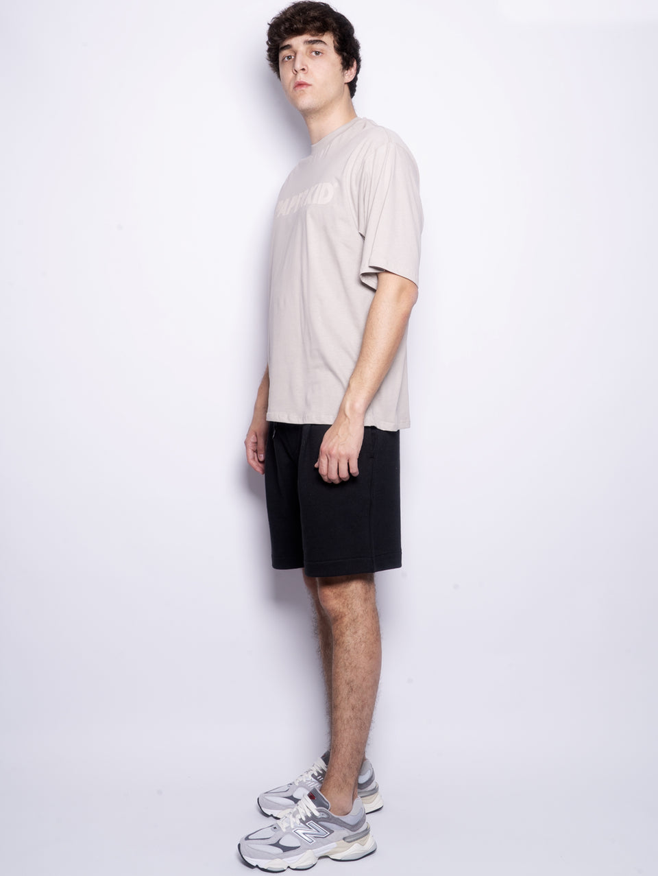 A PAPER KID Shorts in Felpa con Pince Nero Prezzo Ridotto