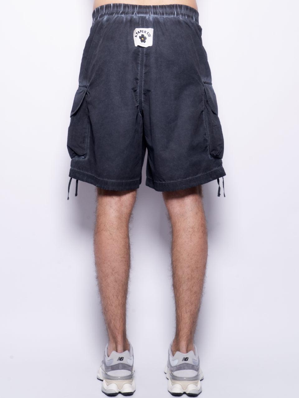 A PAPER KID Shorts Cargo in Nylon Nero Convenienza