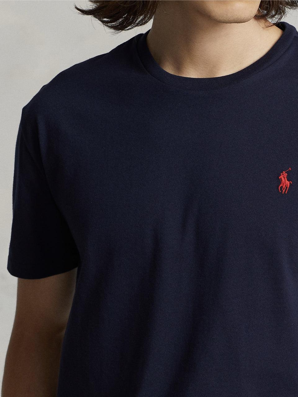 RALPH LAUREN T-shirt in Cotone Basica Inchiostro Economico
