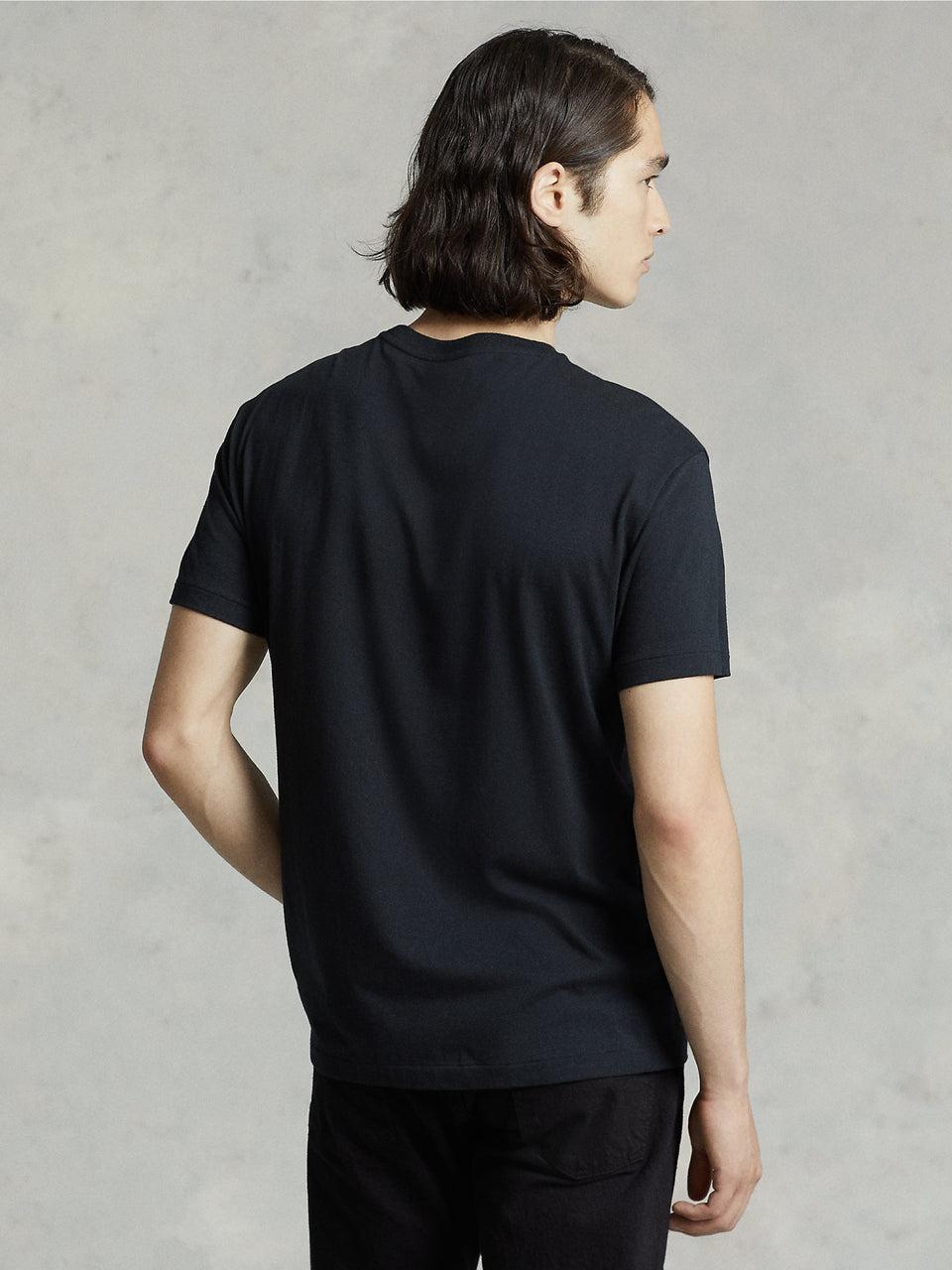 RALPH LAUREN T-shirt in Cotone Basica Nero In Vendita