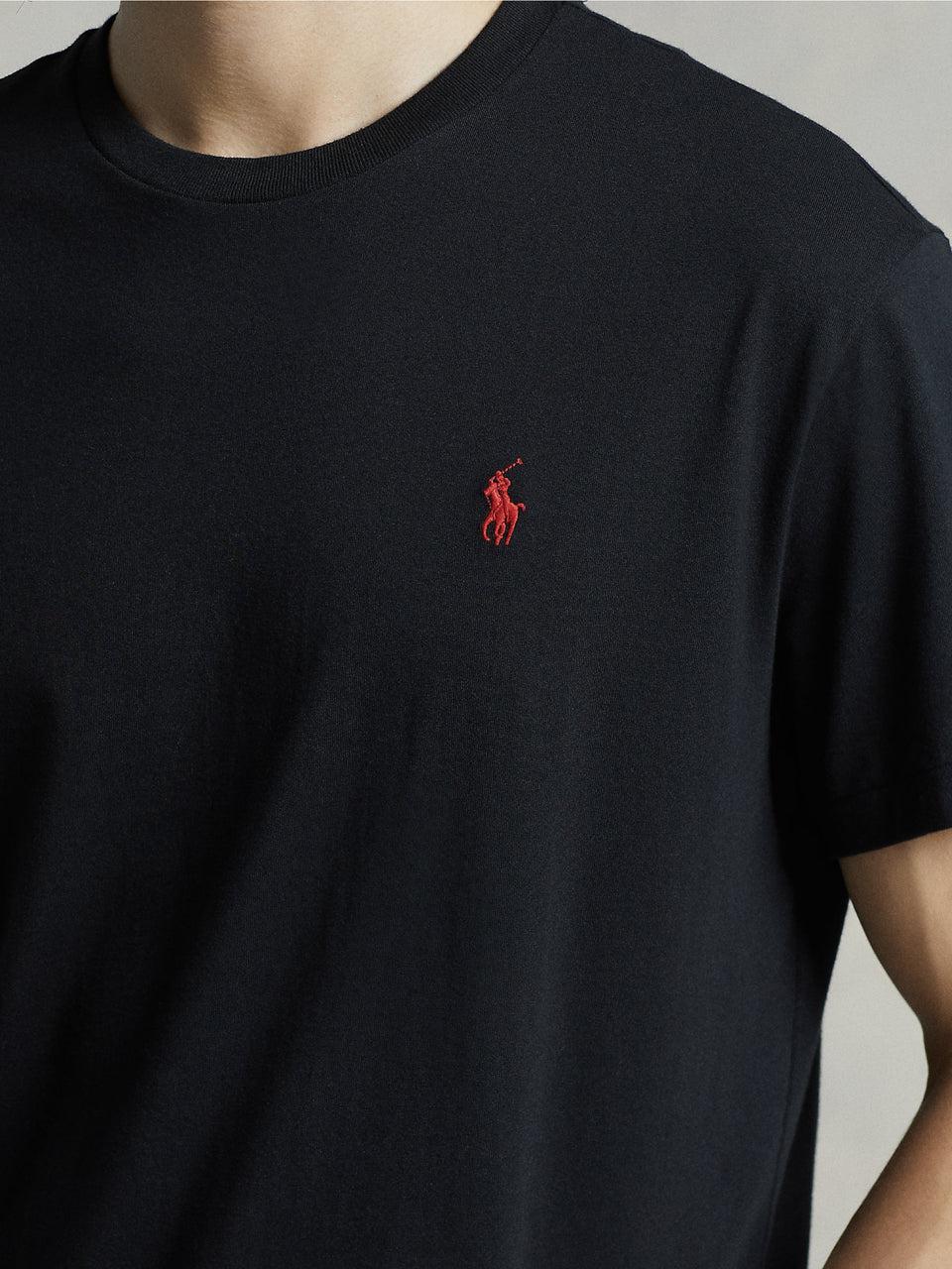 RALPH LAUREN T-shirt in Cotone Basica Nero In Vendita