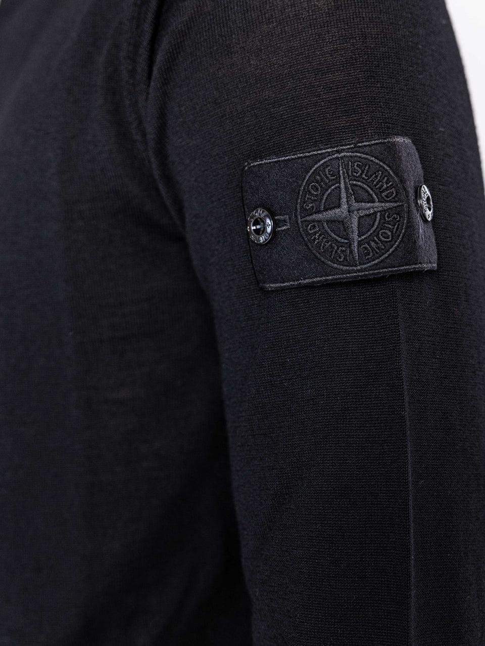 STONE ISLAND Maglia Collo Alto Ghost in Lana Nero Saldi Di Fabbrica