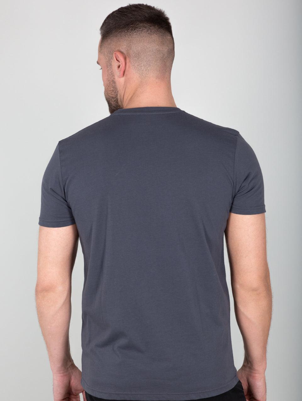 ALPHA INDUSTRIES T-shirt con Logo sul Petto Grigio Moda