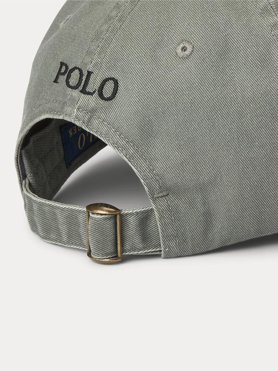 RALPH LAUREN Cappello da Baseball in Chino di Cotone Grigio Italy