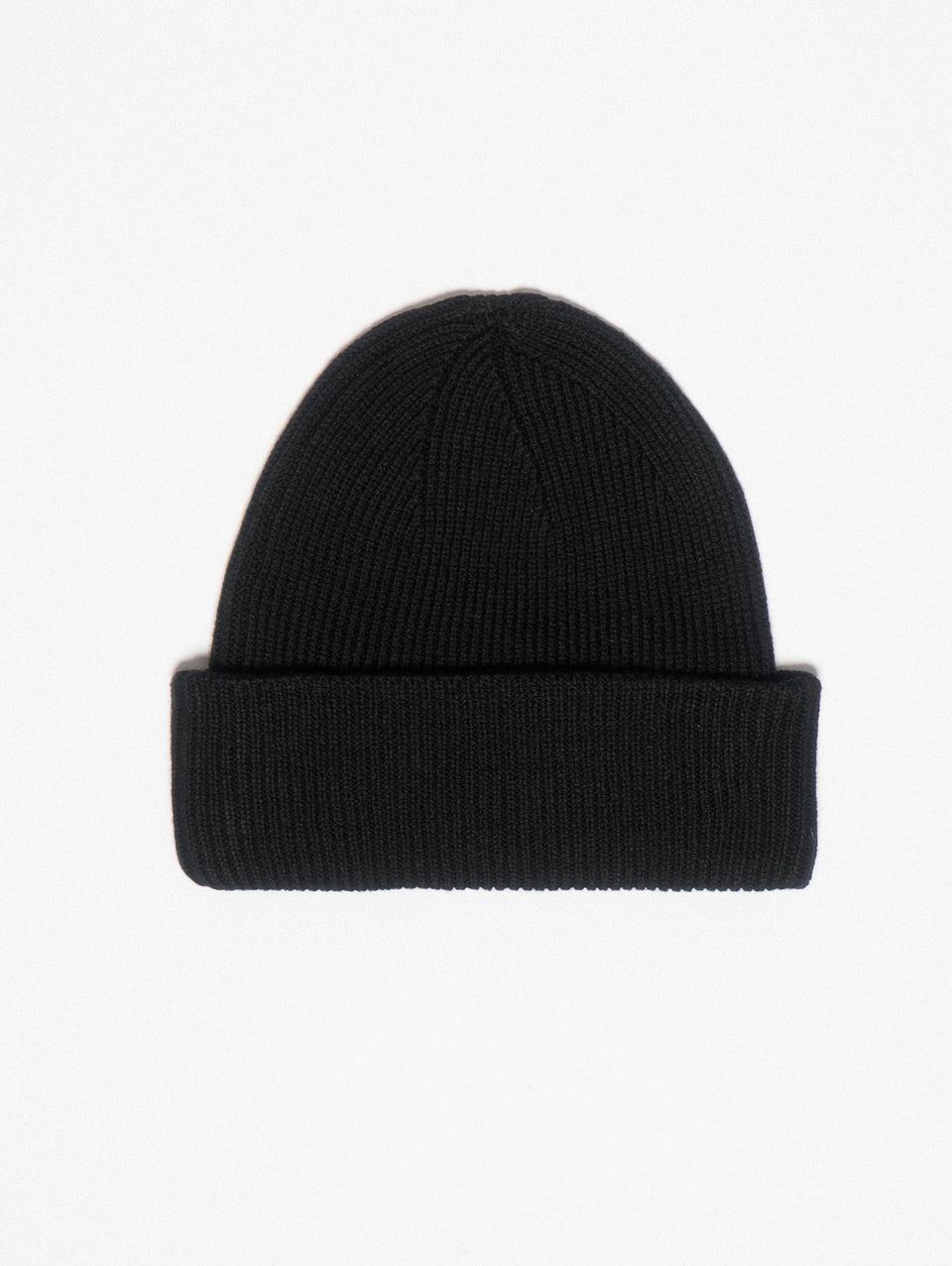AFTER LABEL Cappello a Coste con Logo Nero Italia