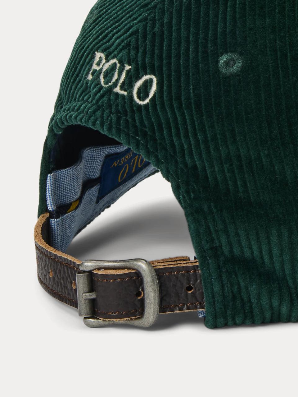 RALPH LAUREN Cappello in Velluto a Coste Verde Sottocosto
