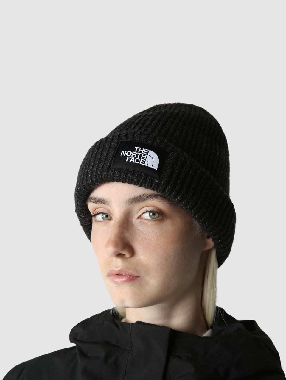 THE NORTH FACE Berretto in Maglia a Coste con Logo Nero Economico