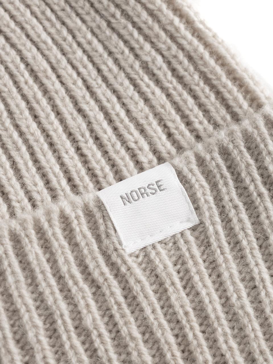 NORSE PROJECTS Berretto in Lana a Coste Farina Vendita Calda
