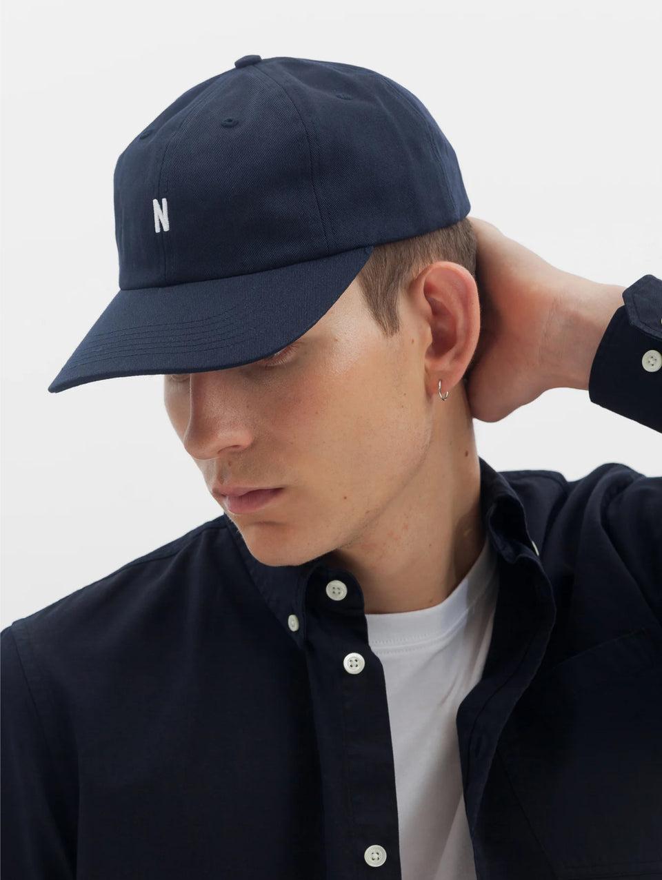 NORSE PROJECTS Cappello con Visiera in Cotone Blu In Saldo