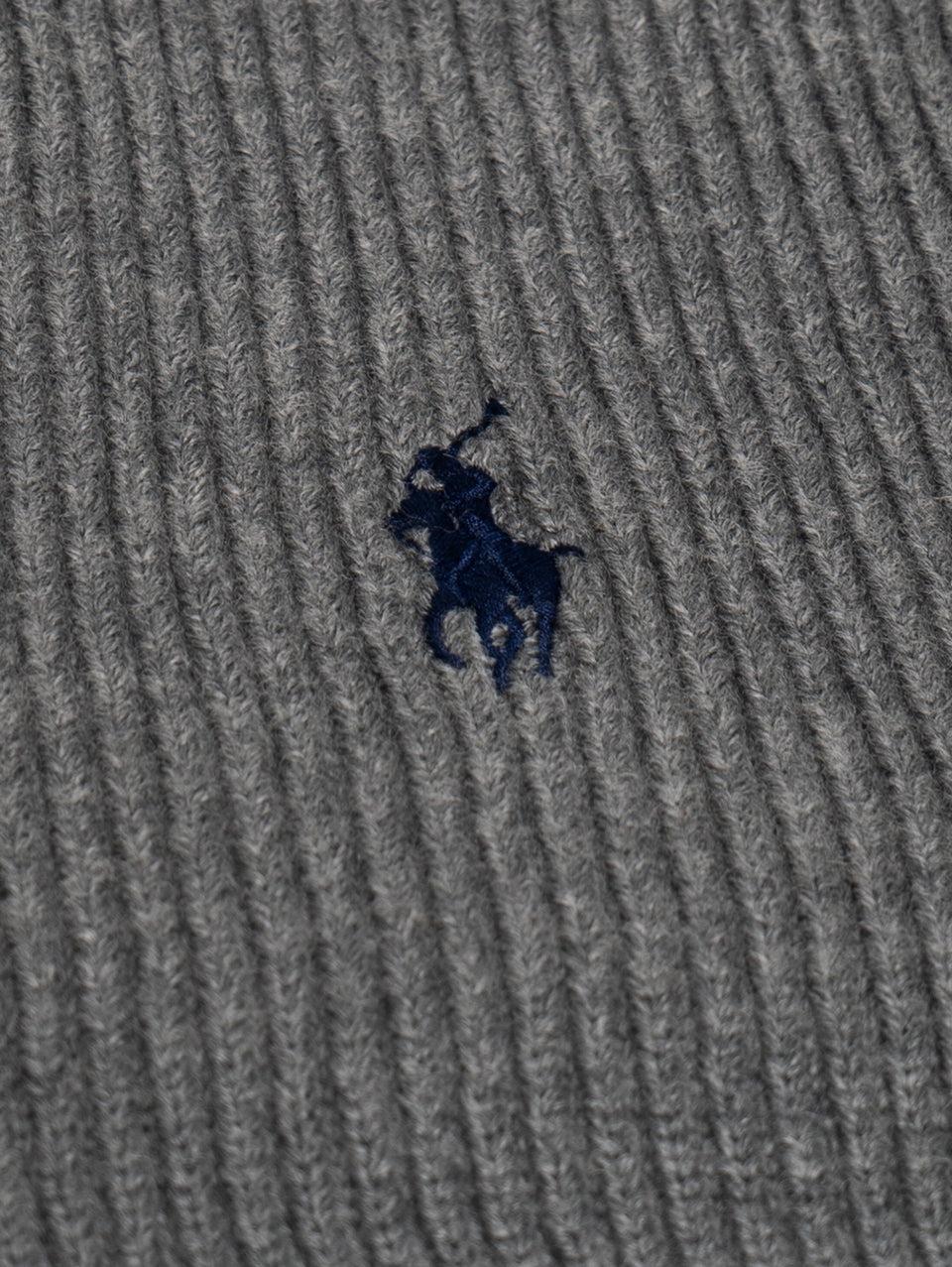 RALPH LAUREN Sciarpa con Lavorazione a Coste Grigio Qualità Garantita