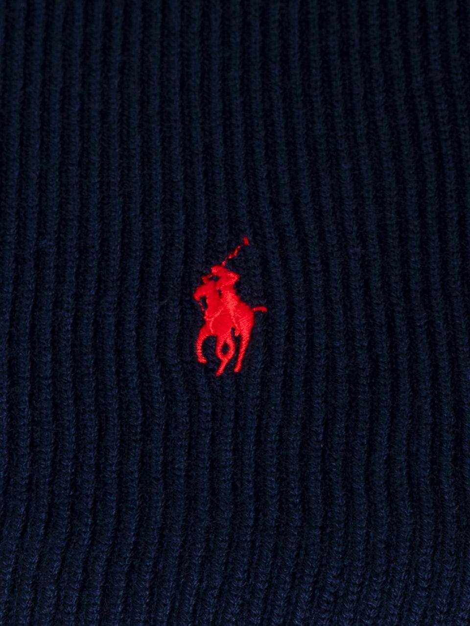 RALPH LAUREN Sciarpa con Lavorazione a Coste Blu Negozi Online