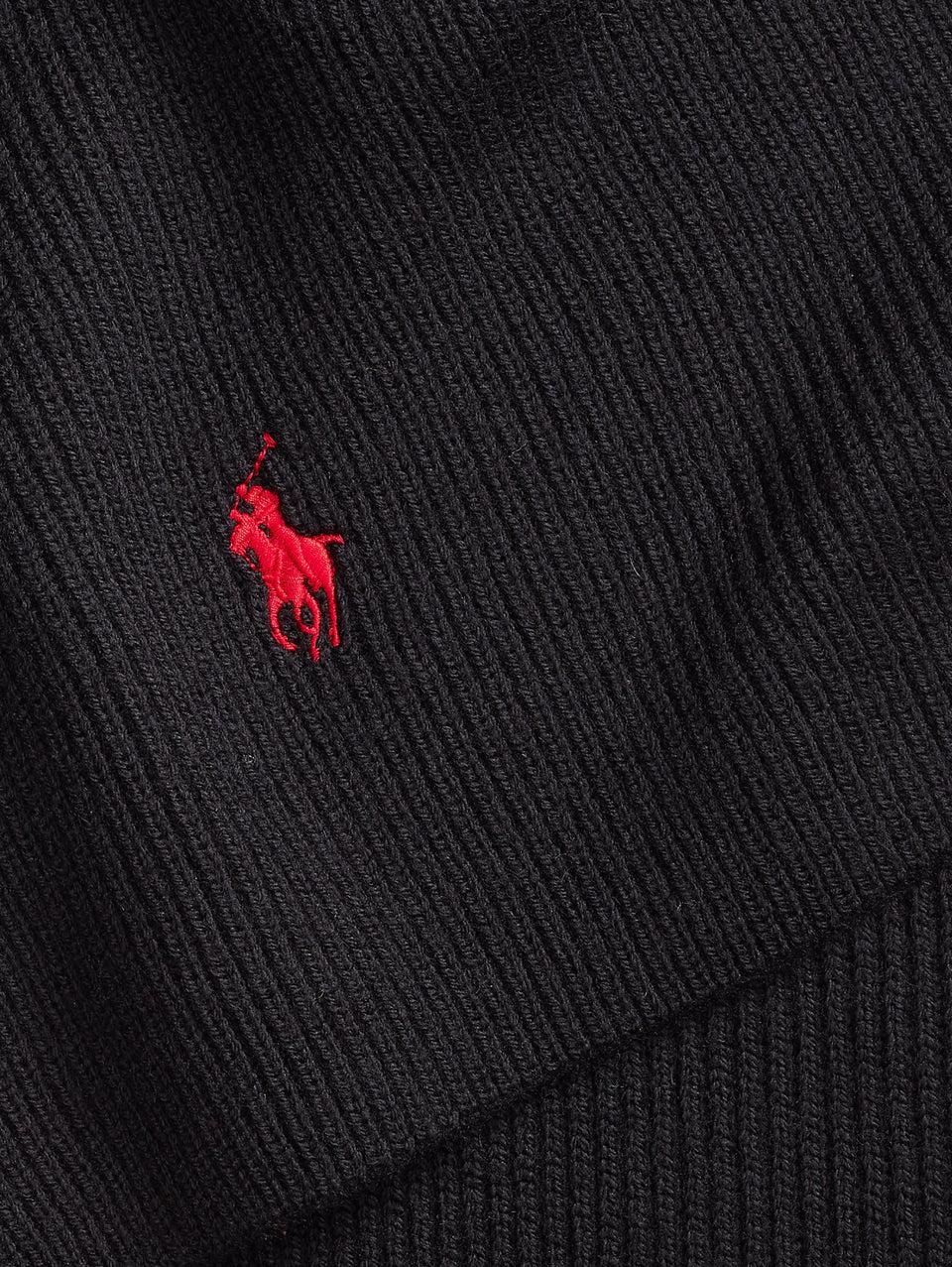 RALPH LAUREN Sciarpa con Lavorazione a Coste Nero Acquista Ora
