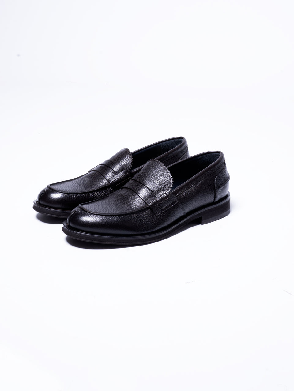 GEORGE HOL'S Mocassino Penny Loafer in Pelle Martellata Testa di Moro In Saldo