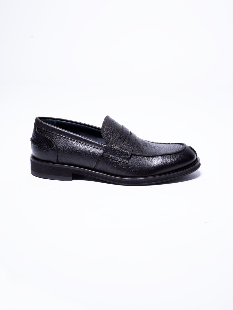 GEORGE HOL'S Mocassino Penny Loafer in Pelle Martellata Testa di Moro In Saldo