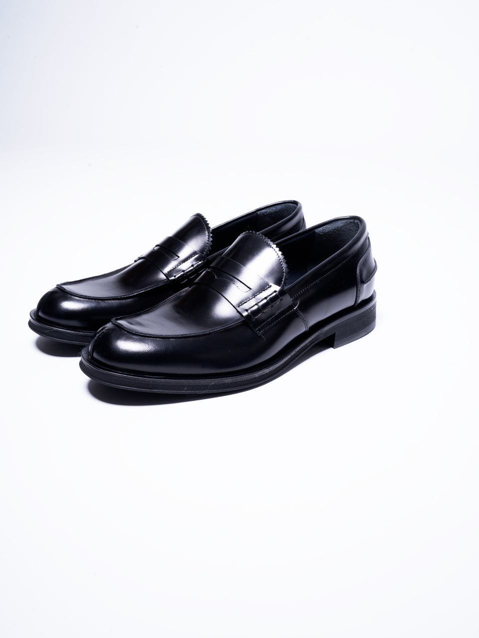 GEORGE HOL'S Mocassino Penny Loafer in Abrasivato Nero Nuova