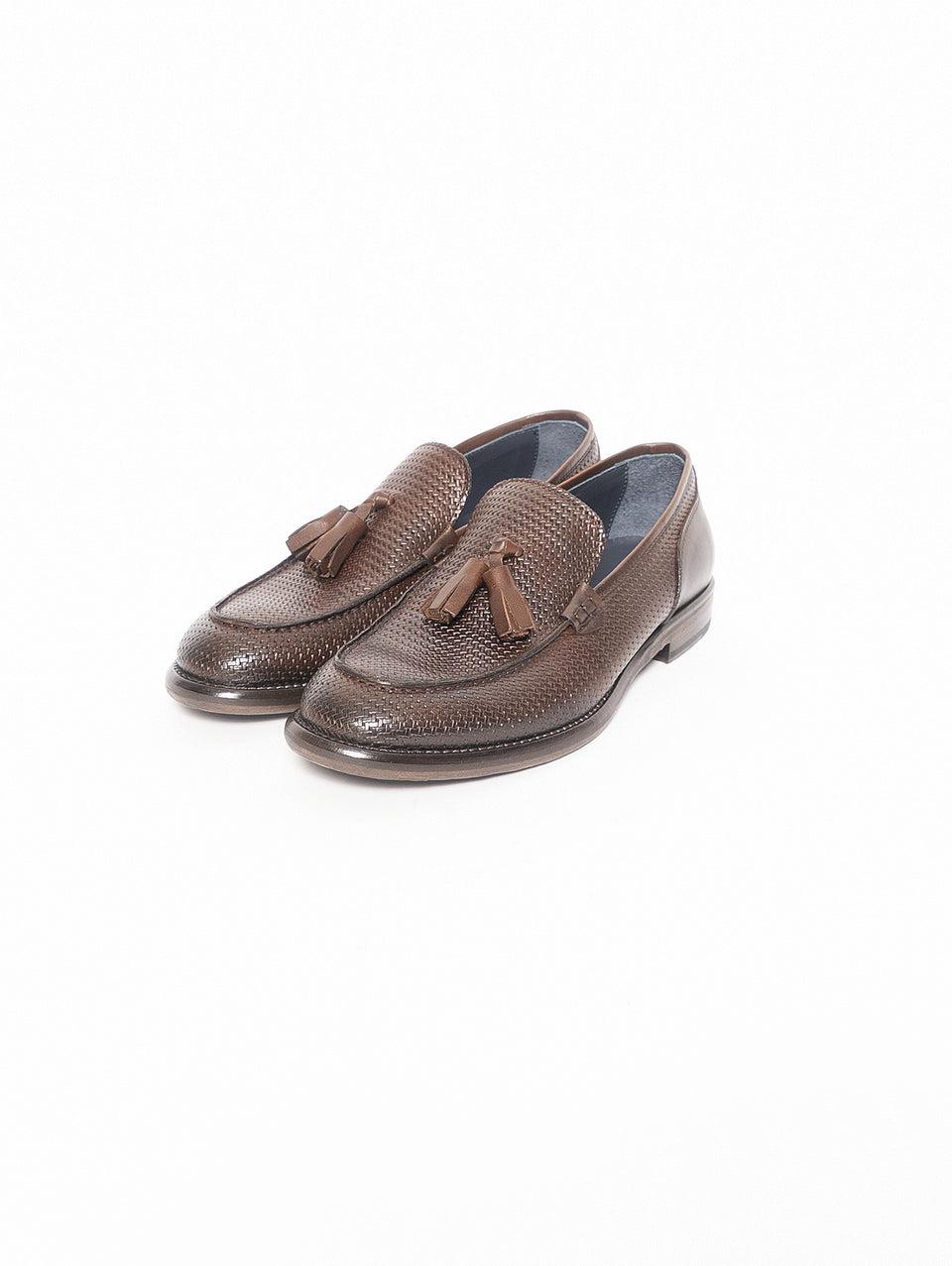 SEBOY'S Mocassini In Pelle Intrecciata Marrone Italia