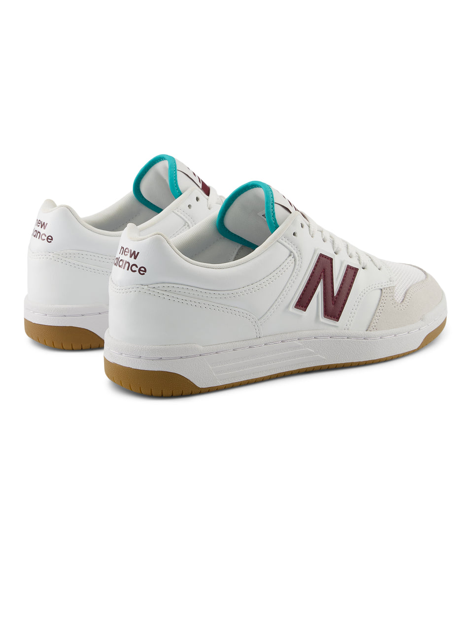 NEW BALANCE Sneakers Basse da Basket 480 Bianco/Bordeaux In Vendita