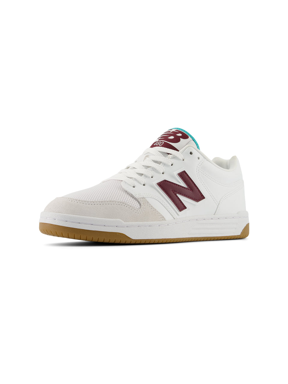 NEW BALANCE Sneakers Basse da Basket 480 Bianco/Bordeaux In Vendita