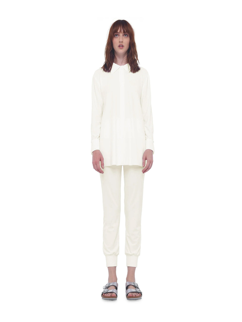 NORMA KAMALI Camicia con Chiusura in Velcro Avorio Vendita