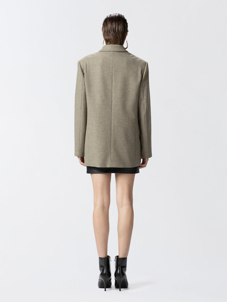 PINKO Blazer Oversize a Micro Quadretti Verde Pezzi Unici
