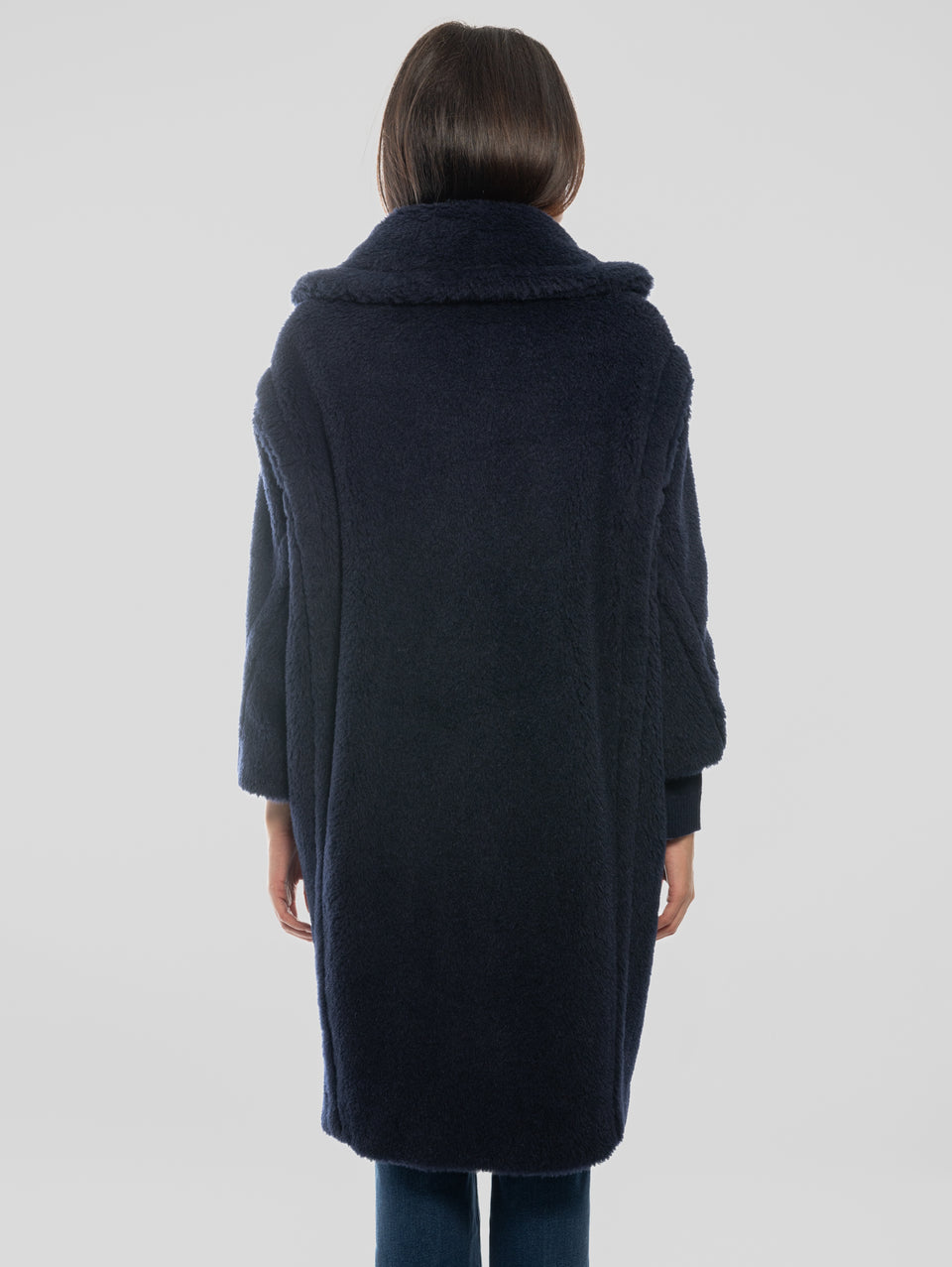 MAX MARA Cappotto TedGirl in Alpaca e Lana Blu Promozione Limitata
