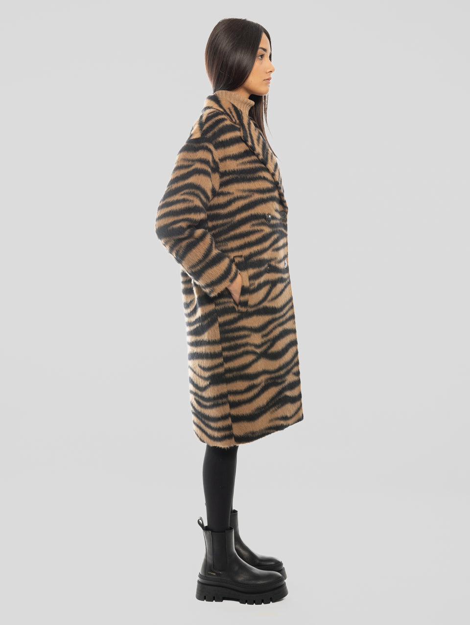 MAX MARA Cappotto Jacquard Animalier Vidim Cammello Fino Al -60%