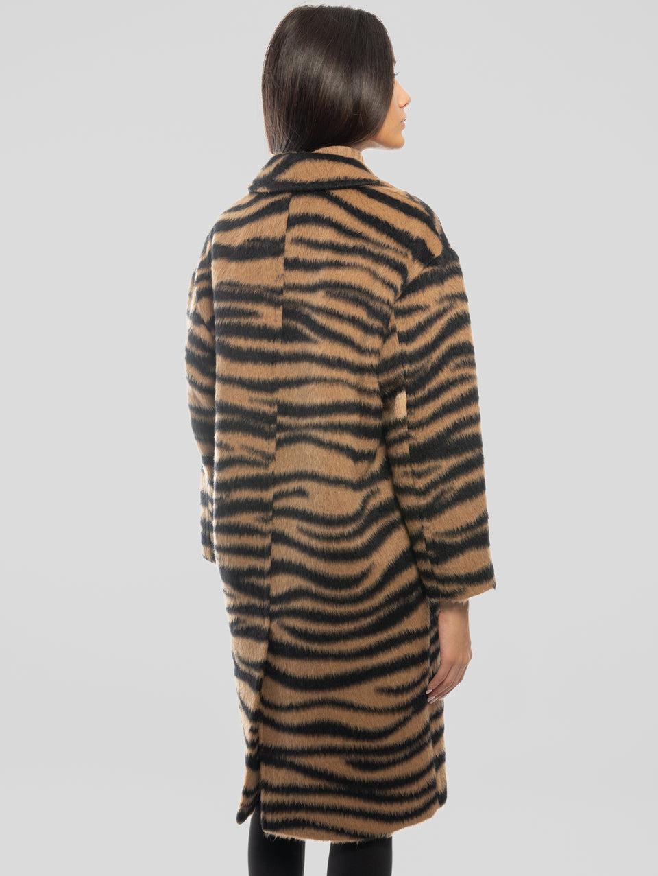 MAX MARA Cappotto Jacquard Animalier Vidim Cammello Fino Al -60%