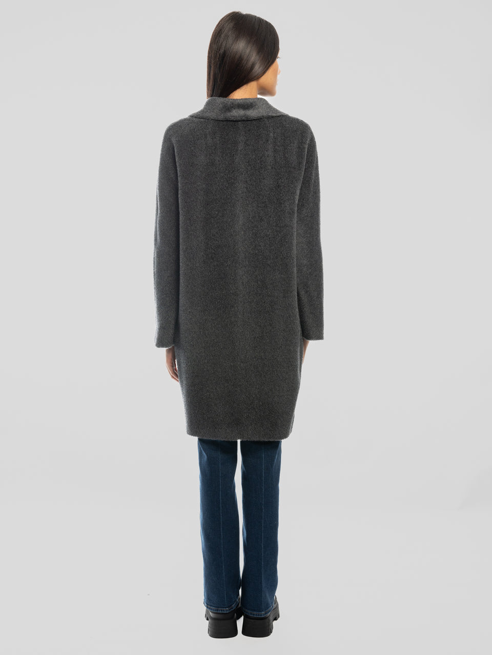 MAX MARA Cappotto Doppiopetto in Alpaca e Lana Roseto Grigio Shopping Online