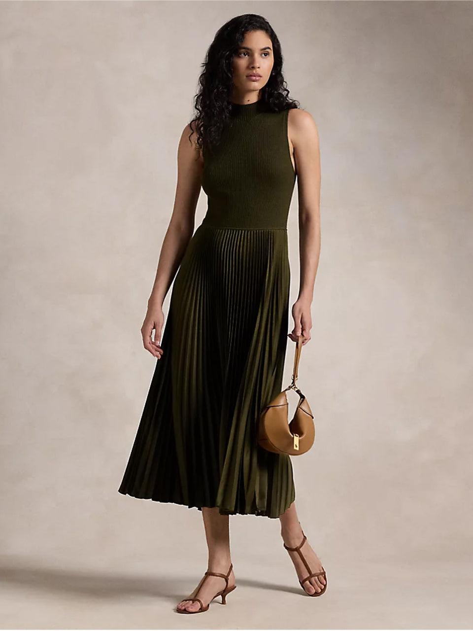 RALPH LAUREN Abito Senza Maniche da Cocktail Verde Loden Online