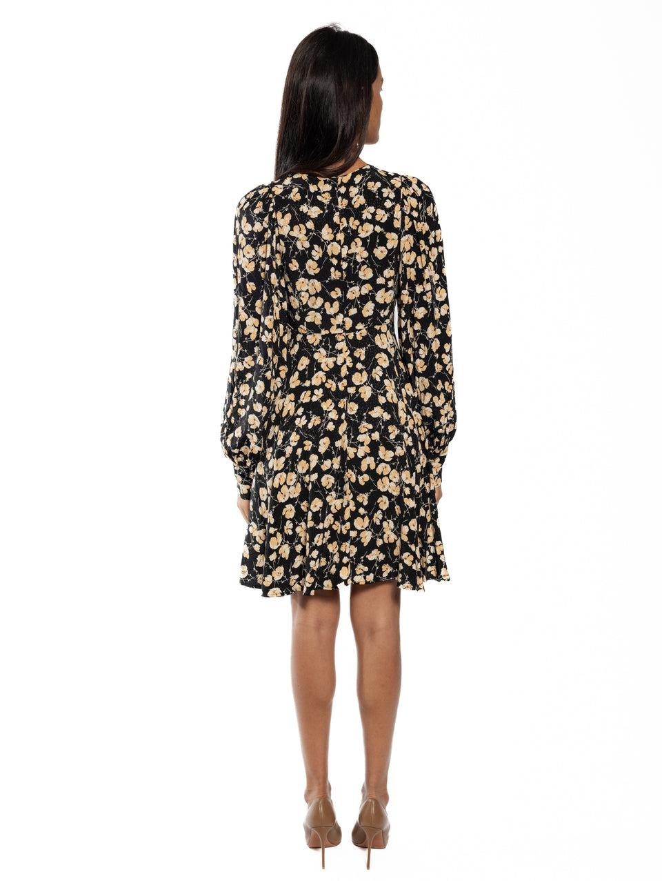 ESSENTIEL ANTWERP Abito Corto Floreale Nero Outlet