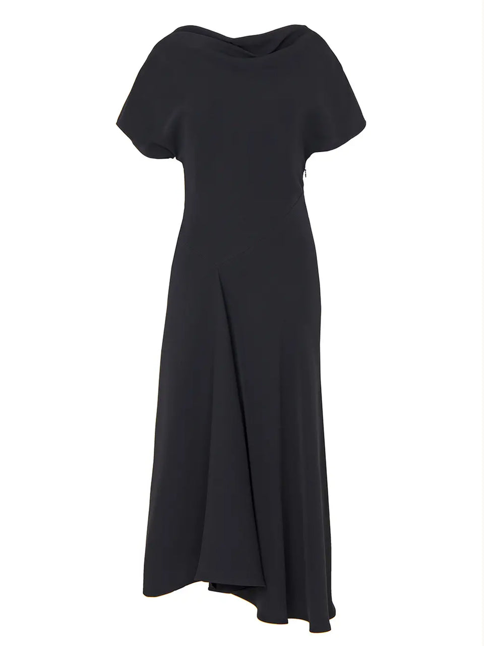 P.A.R.O.S.H. Abito Midi con Drappeggio Nero Saldi